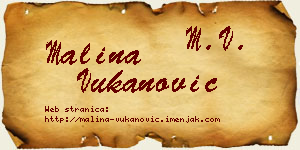 Malina Vukanović vizit kartica